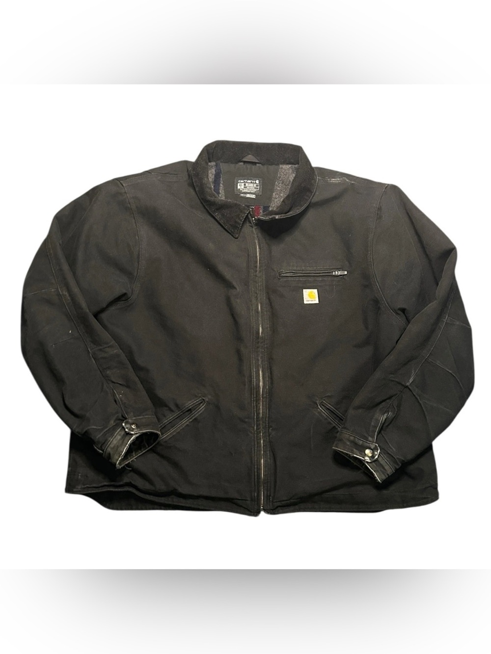 Carhartt Detroit Jacket Black Zip Blanket Lined OJ3828-M Men’s Size 4XL Tall